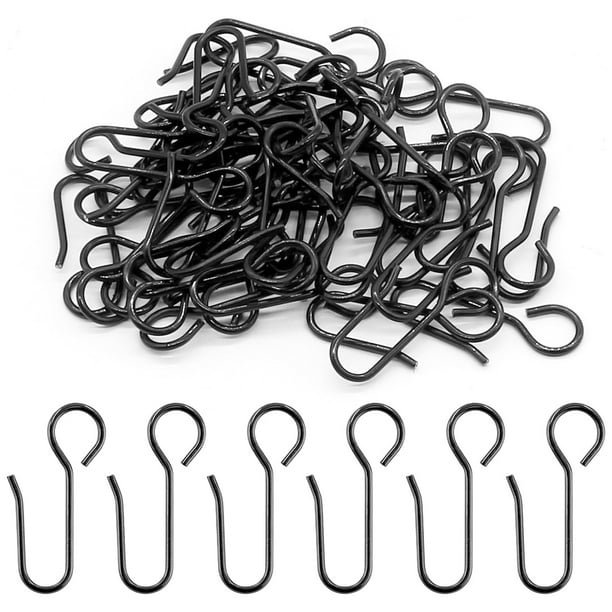 60 ganchos para riel de cortina en forma de S, ganchos de metal para cortina de ducha, ganchos de alambre para riel de cortina de techo, riel de cortina de ducha, cortinas de cama colgantes