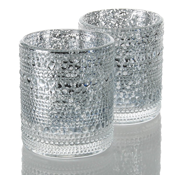 Richland Mercury Candle Holder Pearly Silver Large Set of 24