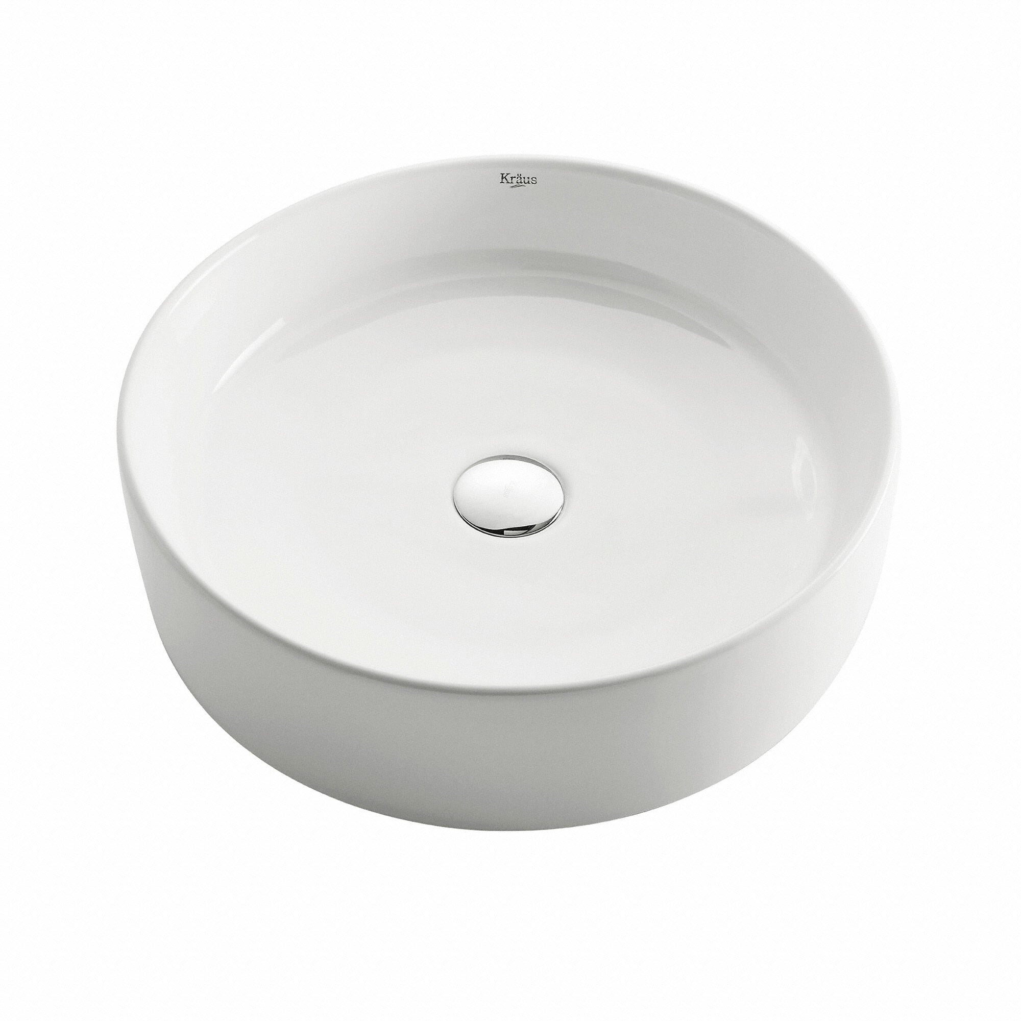 Kraus KCV140 Ceramic undermount Round Bathroom Sink, 18 x 18 x 4.84