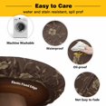 thumbnail image 3 of Elastic Fitted Round Tablecloth, Brown Floral Waterproof Stretch Table Cover for 55"-60" Tables, Vintage Spring Botanical Flowers Washable Outdoor Tablecloths for Patio, Picnic, Camping, 3 of 9