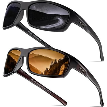 Polarized Sports Sunglasses for Men Lightweight TR90 Frame Sun Glasses Driving Cycling Fishing UV Protection Shades