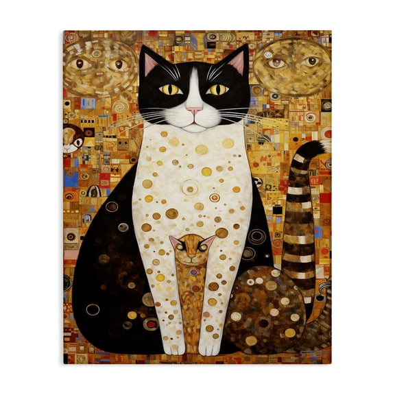 Stupell Industries Eclectic Mosaic Style Cats Pattern Canvas Art, 16 x 20, by RB
