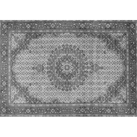 Ahgly Company Indoor Rectangle Medallion Gray Traditional Area Rugs, 2' x 3'