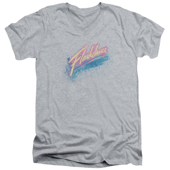 Flashdance - Spray Logo - Slim Fit V Neck Shirt - Small