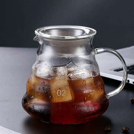 

V60 Pour Over Glass Range Coffee Server 300ml 500ml Water Bottle Drip Coffee Pot Brewer Barista Filter Pour Over Coffee & Tea