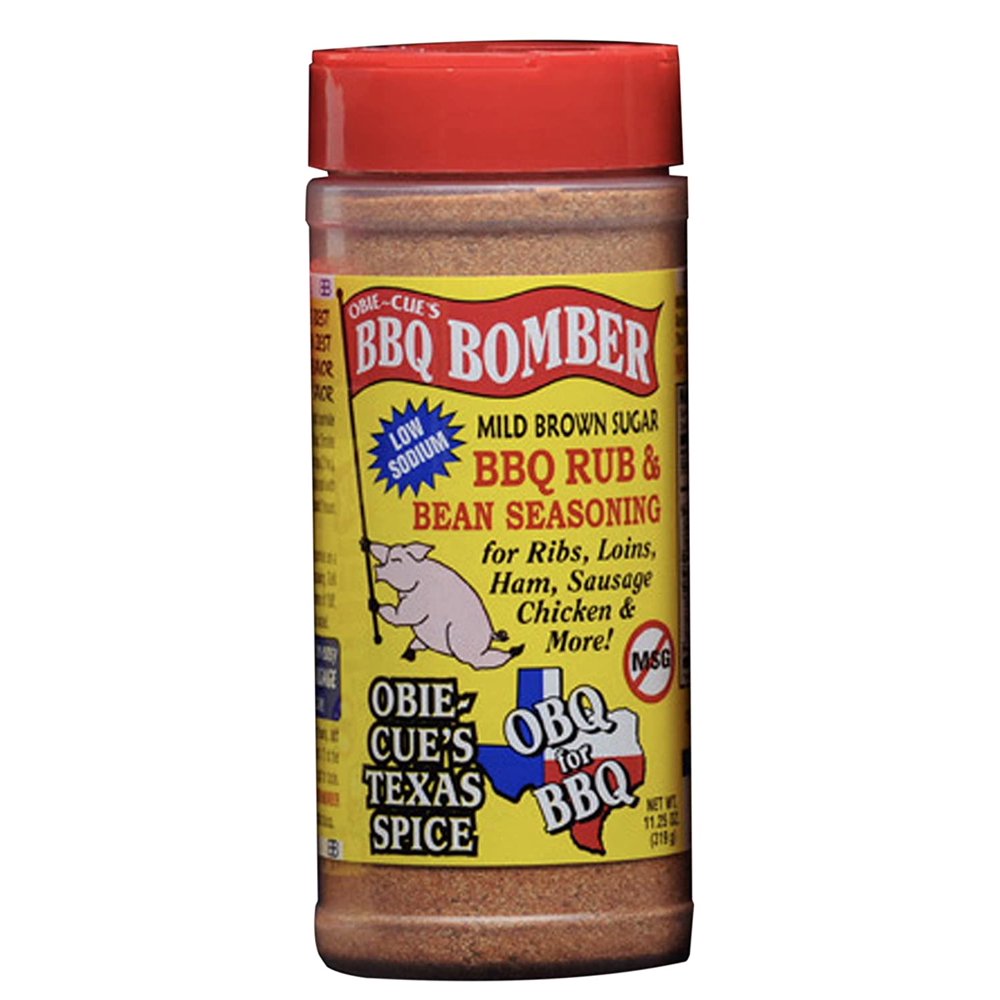 ObieCues BBQ Bomber, Mild Brown Sugar Dry Rub & Bean Seasoning (11.25