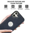 thumbnail image 2 of iPhone 16 Plus Case with Logo Hole, Premium PU Leather + TPU Slim Fit Shockproof Anti-Scratch Heavy Duty Protection Rugged Phone Case for Apple iPhone 16 Plus, Blue, 2 of 7