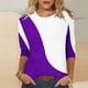 thumbnail image 1 of ICHUANYI Clearance Women's Fashion Printed Loose T-shirt Mid-length 3/4 Sleeves Blouse Round Neck Casual Tops(Purple, S) ICHUANYI WER2023081016193, 1 of 4