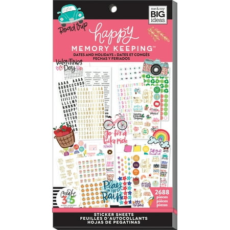Memory Scrapbook Stickers - Happy Memory Keeping Sticker Value Pack-Dates & Holidays, 2688/Pkg