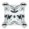 thumbnail image 3 of 14K Solid White Gold | Princess Cut Cubic Zirconia SINGLE Stud Earring | .29 Carat | Screw Back Post | With Gift Box, 3 of 8