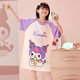thumbnail image 4 of Camisón Kawaii de Anime Sanrios para niños, pijamas de algodón de manga corta con dibujos animados de MyMelody Kuromi Cinnamoroll, ropa de casa para niñas, 4 of 4