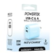 thumbnail image 3 of Liquipel Powertek Pastel Dual USB-A / USB-C Wall Charger - Blue, 3 of 7