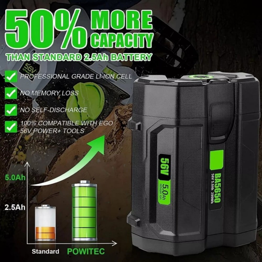 BA5600T 56V 5.0Ah Battery Replacement for EGO 56V Battery Compatible with EGO 56V Power Tools (Lawn Mower Leaf Blower Chainsaw)