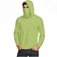 thumbnail image 5 of Stamzod Summer Rash Guard for Men Fshion Solid Color Long Sleeve Fishing Shirt Outdoor Casual Sun Protection Shirts for Men with Face Mask Green-1 XXL, 5 of 8