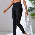 thumbnail image 2 of Fewfanhot Women's High-Waisted Yoga Leggings with Mesh Panel, Stretchy Breathable Full Length Workout Pants, Stylish Athletic Bottoms for Yoga, Gym & Fashion, 2 of 9