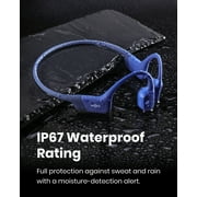 SHOKZ OpenRun Mini Bone Conduction Waterproof Bluetooth Headphones for Sports with Cooling Wristband (Blue, Mini)