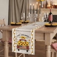 thumbnail image 2 of Table Runners 70 Inches Long Dress Scarves, Vintage Sunflower Truck Farmhouse Coffee/Dining/Kitchen Table Decor, Holiday Table Runner, Wooden Summer Botanical Floral Retro 13x70 Inch, 2 of 9