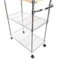 thumbnail image 4 of Topcobe 3 Tiers Kitchen Island, Portable Kitchen Cart on Wheels wiht Drawer and Basket, Movable Rolling Kitchen Island Cart with Handle - Silver, 4 of 6