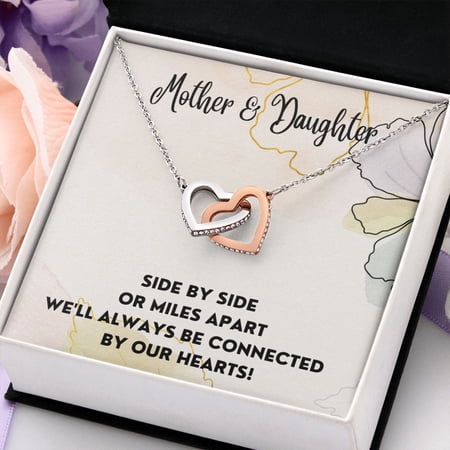 Connected By Our Hearts Interlocking Hearts Necklace For Daughter Multi Interlocking Heart Necklace