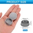 thumbnail image 2 of 50pcs Nylon Plastic Hole Plugs, 1-2/7"(32mm) Round Drill Screw Hole Plugs Covers for Kitchen Cabinet Furniture Deep Grey, 2 of 7