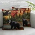 thumbnail image 3 of JEUXUS  Square Throw Pillow Covers for Women/Men, Short Plush Pillow Cases Cushion Covers for Home Sofa Couch Living Room Car Decor - Rustic Lodge Bear Moose Deer, 3 of 5