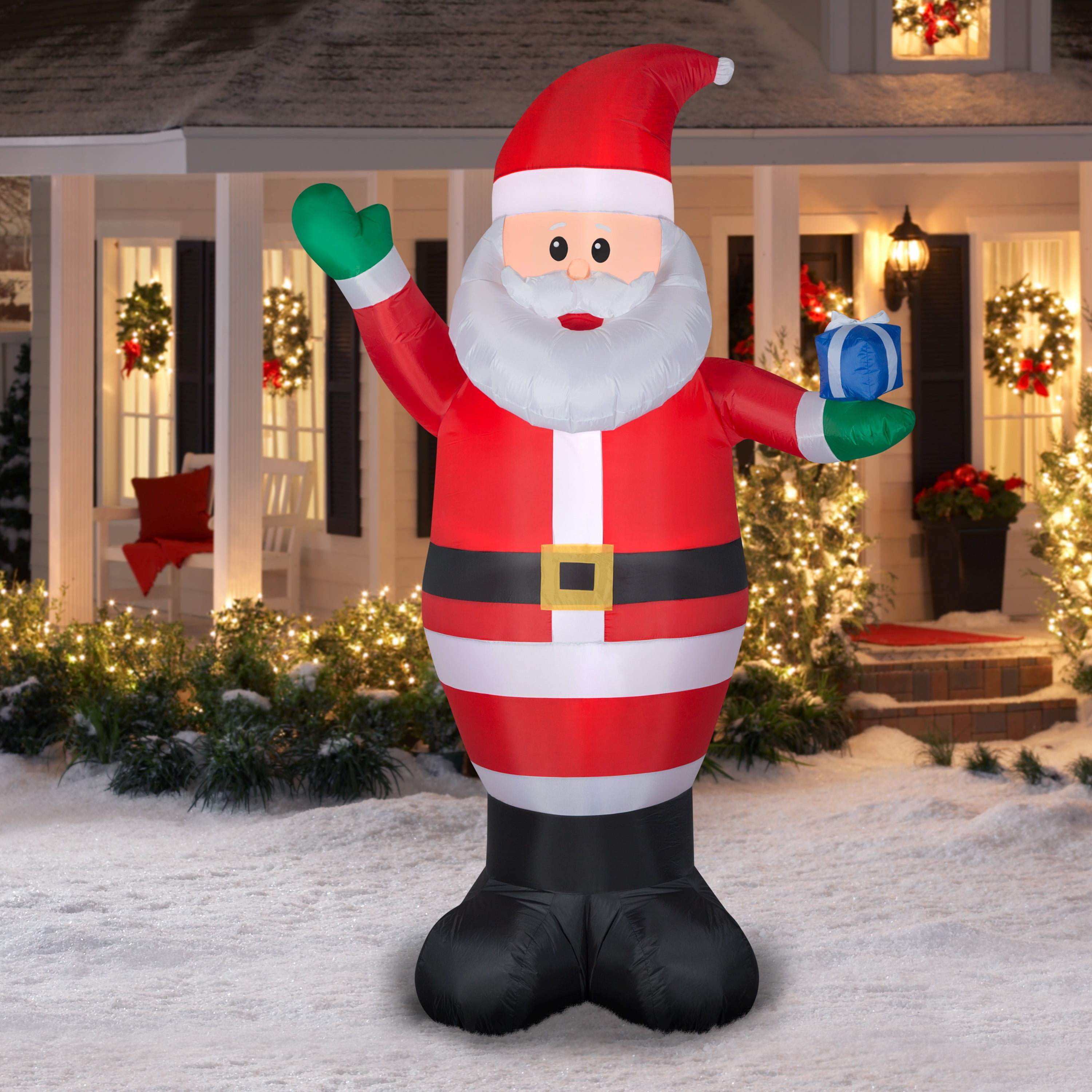 Holiday Time 9Ft Airblown Inflatable Santa By Gemmy Industries - Walmart.com
