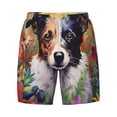 thumbnail image 4 of Lsque Mens Swim Trunks Colorful Flower Dog Pattern - Bathing Suit Compression Liner - Beach Swim Shorts Swimwear - (S-3XL) - Stretch Quick Dry -3X-Large, 4 of 9