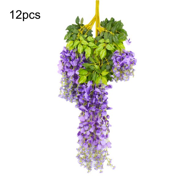 Guirnalda de flores artificiales para colgar en la pared, techo, simulación, vegetación, hogar, boda, plástico, flor falsa, vid, azul púrpura Inevent HA8919-02B
