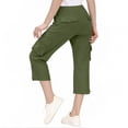 thumbnail image 7 of SAWOBUUN Kids Boys Girls Cargo Capri Pants School Uniform Elastic Waist Casual Straight Leg Cropped Trousers with Side Pockets, 7 of 7