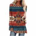 thumbnail image 2 of Pimelu Womens Long Sleeve Shirts Western Graphics Print Fit Tops Fall Casual Fashion Round Neck Blouses Crewneck Sweatshirt Pullover Tops Ladies Girls Blouses, 2 of 5