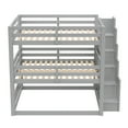 thumbnail image 6 of Euroco Full Size Triple Bunk Bed with Storage Staircase, 3 Beds in One, Gray, 6 of 12