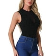 thumbnail image 4 of INSPIRE CHIC Women's Sleeveless Mesh Tops Glitter Party Sparkly Shirt M Black, 4 of 6