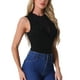 thumbnail image 4 of INSPIRE CHIC Camisetas sin mangas de malla para mujeres, blusa brillante para fiestas, camiseta brillante L negra, 4 of 6