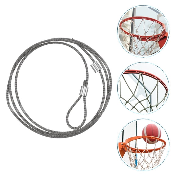 ETHZZLE Heavy Duty Silver Basketball Net String for Hoop Replacement Easy Install Durable Steel Threading