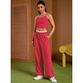 thumbnail image 7 of DARING DIVA Women's Yoga Set Camisole and Wide Leg Pants XL Red, 7 of 7