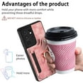 thumbnail image 6 of Phone Case for Samsung Galaxy S21 Ultra 5G Wallet Cover with Screen Protector and Wrist Strap Lanyard RFID Credit Card Holder Ring Stand Cell Accessories S21ultra 21S S 21 21ultra G5 Women Men Pink, 6 of 13