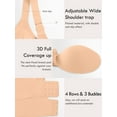 thumbnail image 4 of DEMOTIME Womens Plus Wireless Bras Comfortable No Underwire Adjustable Straps Bra Seamless Push Up Everyday Bras Beige L, 4 of 7