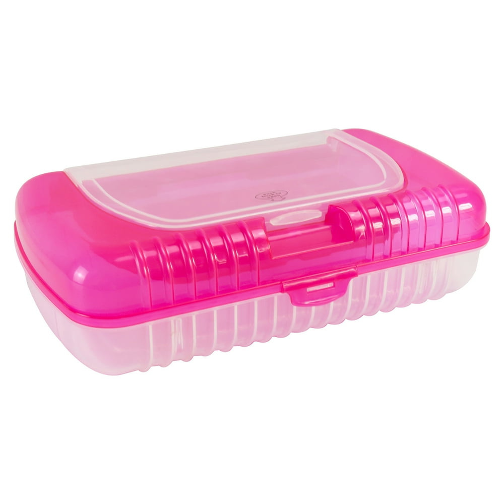 Pen + Gear Pink Double Decker Pencil Box, New Pink Color,Transparent