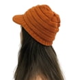 thumbnail image 3 of QWERTYU with Brim Beanie Hats for Women Warm Soft Winter Cable Knit Thick Hats H One Size, 3 of 3
