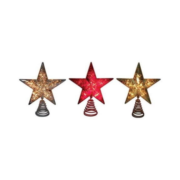 Celebrations 49056A-71 8.5 in. Christmas Star Tree Topper  Assorted - pack of 6