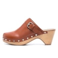 thumbnail image 2 of YDN Women Classic Closed Round Toe Mules Platform Mid Heels Slip On Buckle Strap Studded Sandals Casual Party Daily Outfit Shoes Size 14 Brown, 2 of 4