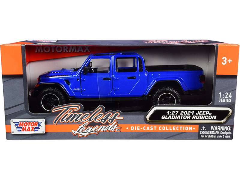 21 Jeep Gladiator Rubicon Open Top Pickup Truck Blue 1 24 1 27 Diecast Model Car By Motormax Walmart Com Walmart Com