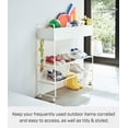 thumbnail image 3 of Yamazaki Home Entryway Storage Cart, White, Steel,  Holds 6 pairs of shoes, Wheels, 3 of 8