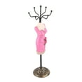 thumbnail image 2 of Metal Jewelry Display Necklace Showing Rack Earring Hanging Holder Bracelet Shelf（Rose Red）, 2 of 8
