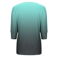 thumbnail image 7 of Dasayo 3/4 Sleeve Women's Tops Summer Green Gradient Color Buttons Crewneck T-Shirt Blouses for Women XXL, 7 of 7