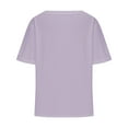 thumbnail image 5 of MIUOWANP New Years Shirts for Women Women's Solid Color New V-neck Short Sleeved Summer Top Casual Purple XXL, 5 of 5