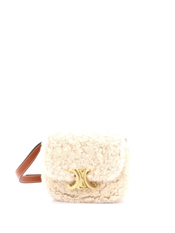 Pre-Owned Triomphe Shoulder Bag Shearling Mini By Rebag
