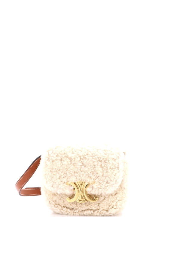 Pre-Owned Triomphe Shoulder Bag Shearling Mini By Rebag