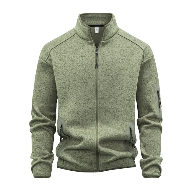 Kalauyu Men's Jackets Full Zip Lightweight Jacket Casual Soft Warm Coats with Pockets