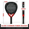 thumbnail image 2 of Franklin Sports Padel Racket - GLIDE - Fiberglass Padel Racket with Foam Core - Pop Tennis Racket - 365g Padel Racket - Premium Performance Racket - Black/Red, 2 of 13